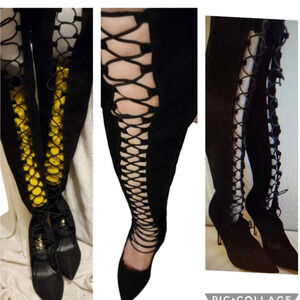 Robert Durville Thigh High Laced Boots 10‎